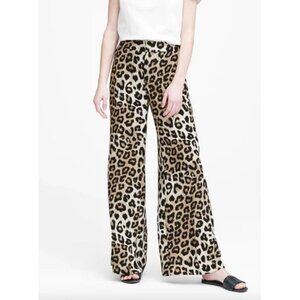 Animal Print Wide Leg Pant Waist 26